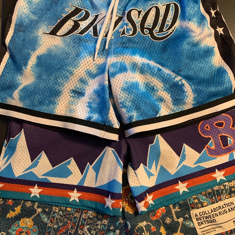 Bundle of Bucketsquad basketball shorts for youth. Boys size XL.